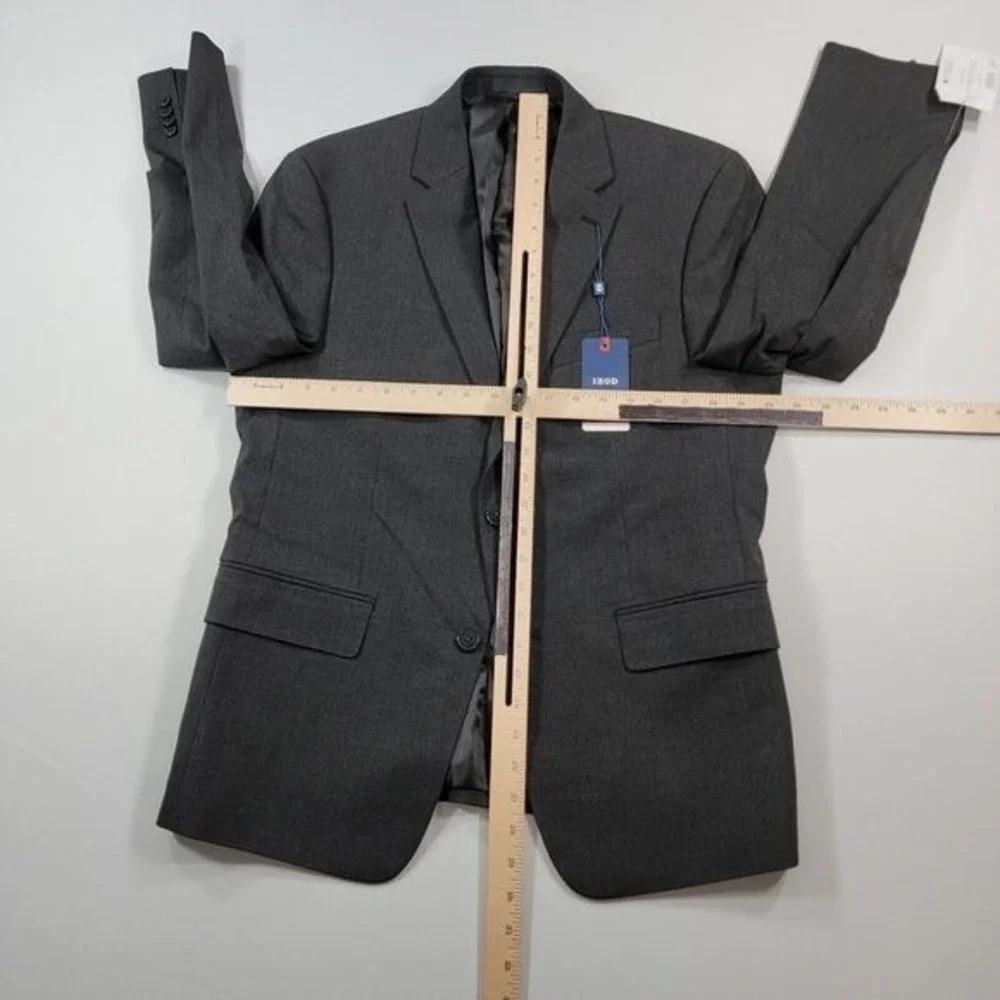 IZOD‎ Charcoal Suit Jacket Mens 40S 40 Stretch Regular Fit Blazer NEW